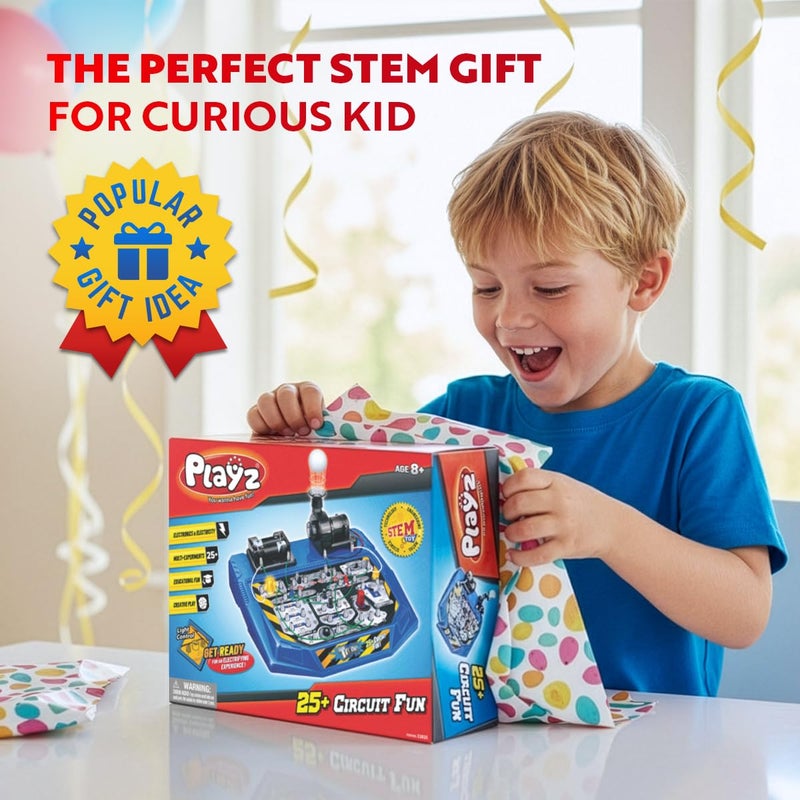 Playz Electrical Circuit Board Engineering Kit for Kids with 25+ STEM Projects Teaching Electricity, Voltage, Currents, Resistance, & Magnetic Science | Gift for Children Age 8, 9, 10, 11, 12, 13+ - Image 4